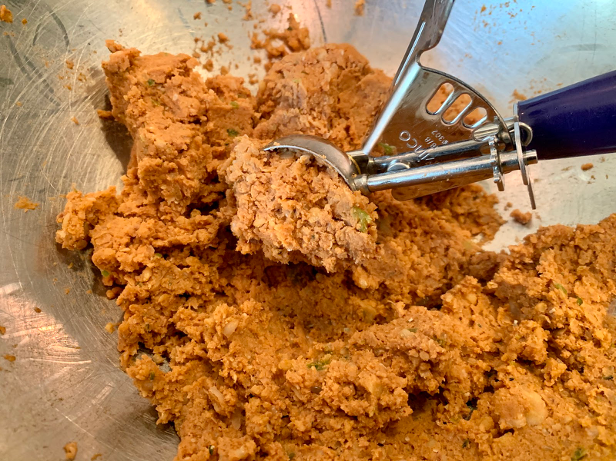 Crispy Baked Chickpea Falafel Balls with Garlic Tahini Drizzle