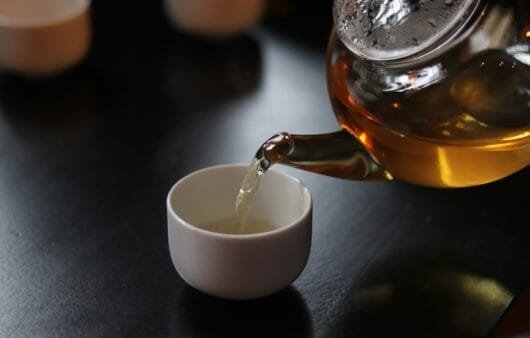 Thé blanc et vert infusé à froid à la mangue, à l'abricot et à l'hibiscus (sans gluten, sans produits laitiers, sans soja, végétalien)