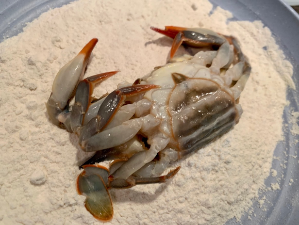 Gluten-Free Crispy Soft-Shell Crab Salad with Cashew Cream & Vegan Caviar