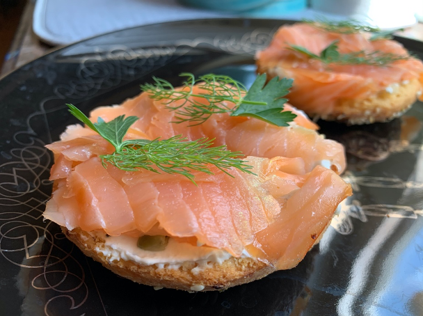Gluten-Free, Dairy-Free, Soy-Free Smoked Salmon Mini Bagels