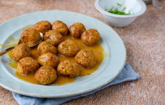 Chickpea Miso Bison Meatballs with Hemp Hearts & Sesame Seeds (Gluten-Free, Dairy-Free, Soy-Free Optional)