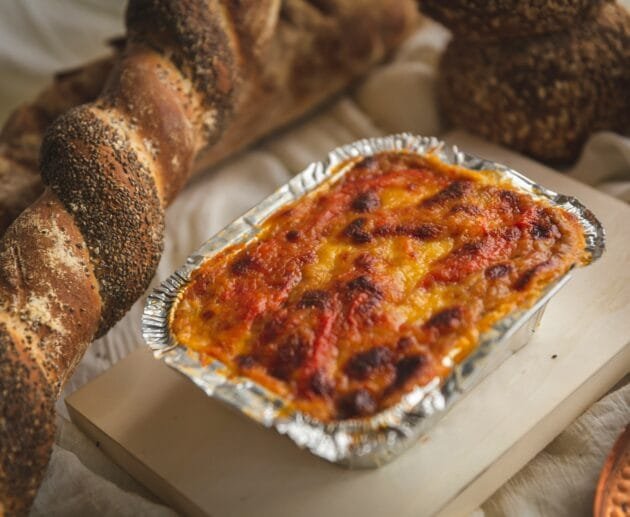 Lasaña vegana de corazones de cáñamo (sin gluten, sin lácteos, sin soja)