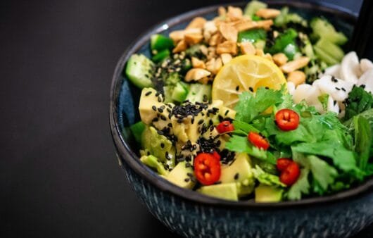 Superfood Salad Tossed in Turmeric Green Goddess Dressing (Gluten-Free, Dairy-Free, Soy-Free)