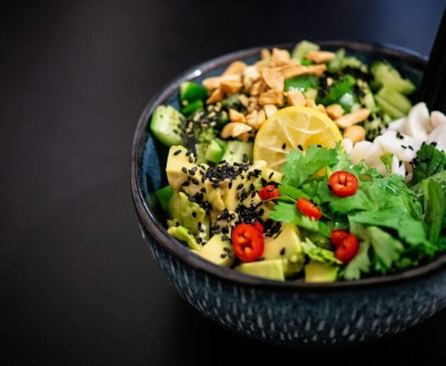 Superfood Salad Tossed in Turmeric Green Goddess Dressing (Gluten-Free, Dairy-Free, Soy-Free)