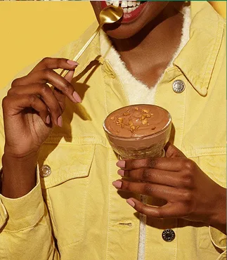 Gluten-free dairy-free chocolate mousse dessert with nuts, sweet treat recipe.